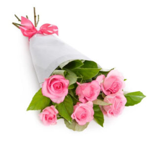 Classic Pink Rose Hand-Tied Bouquet – Harrisdale