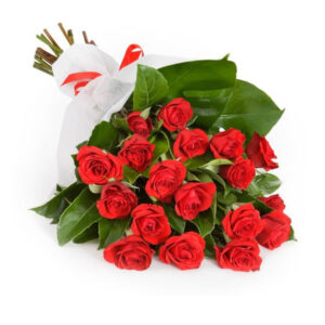 15 Red Roses Wrapped Love Bouquet – Harrisdale