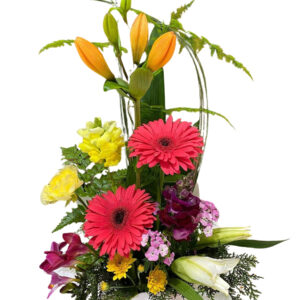 Hot Pink Gerbera & Lily Box Arrangement – Harrisdale