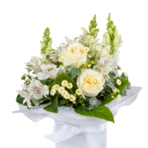 White/Cream Roses, White Alstroemeria – Harrisdale
