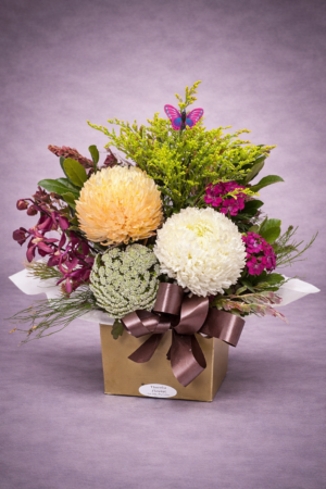 Floral Elegance in Gold Box – Luxury Gift Flowers Harrisdale WA