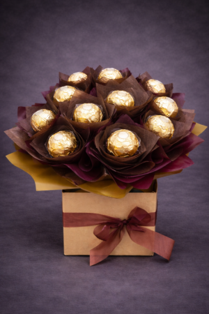 Golden Ferrero Rocher Bouquet Arrangement – Chocolate Flowers Harrisdale WA