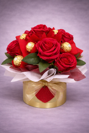 Red Roses & Ferrero Rocher Gift Set – Romance Flowers Harrisdale WA