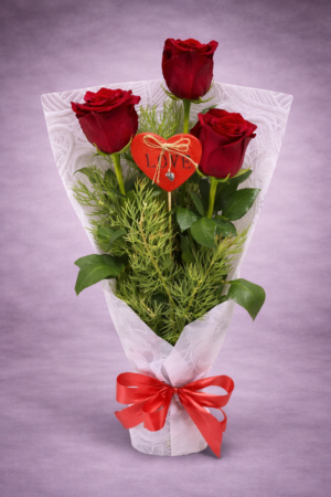 Red Roses with Love Ornament – Valentine's Day Flowers Harrisdale WA