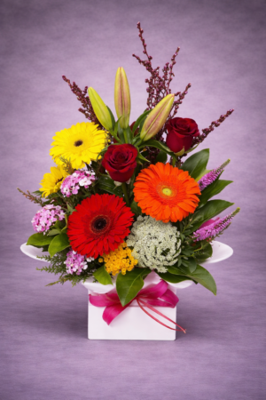 Vibrant Floral Bouquet in Gift Box – Celebration Flowers Harrisdale WA