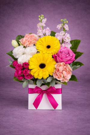 Vibrant Floral Gift Box Arrangement – Premium Boxed Flowers Harrisdale WA