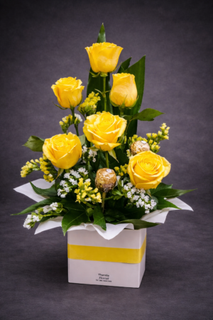 Yellow Roses in Elegant Gift Box – Luxury Friendship Flowers Harrisdale WA